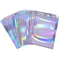 Los mejores  - 100 Piezas de Bolsa con Cierre a Prueba de Olor Resellable Bolsa Plana de Papel Aluminio para Almacenaje de Alimentos…